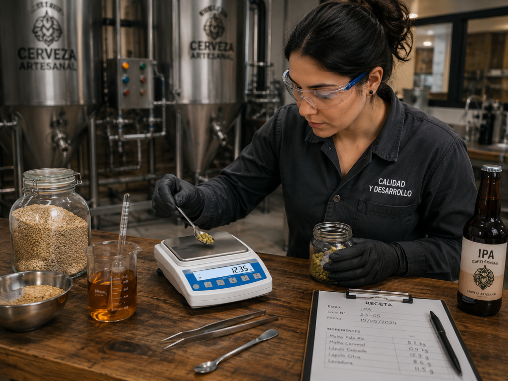 Balanza Semianalítica en la industria de la cerveza artesanal.